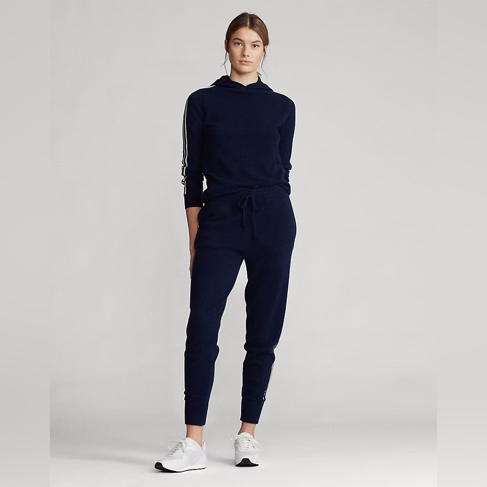 RLX Ralph Lauren 100% Washable Cashmere Jogger Lounge Pants Travel NWT pockets!